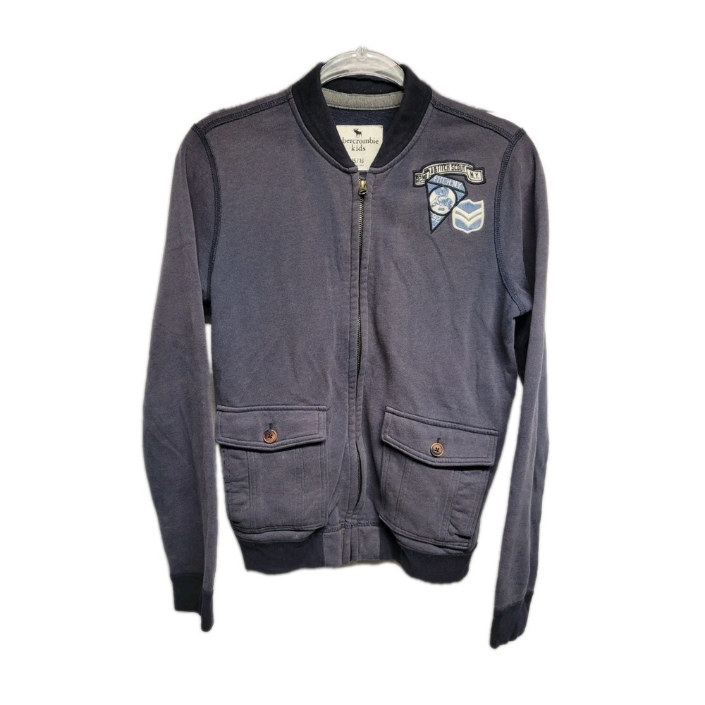 Abercrombie Kids Boy A&F Scout Varsity Bomber Style Jacket 15/16 Navy READ